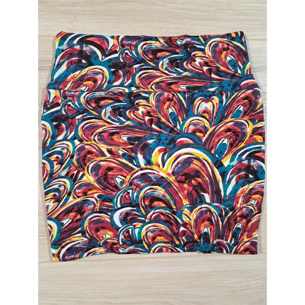 Wet Seal‎ Womens Abstract Peacock Print Bodycon Mini Skirt Multi-Color Size M